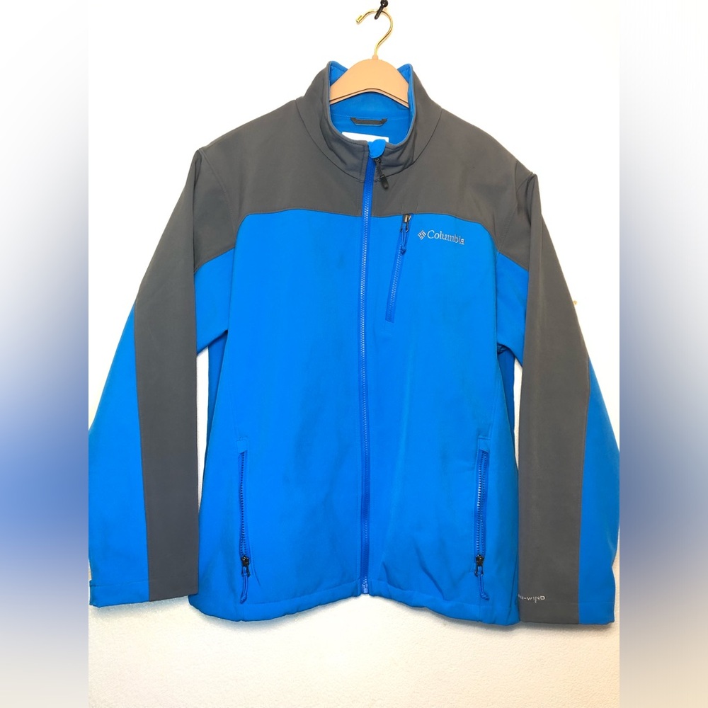 Columbia Jacket Men's Blue L Omni-Wind Softshell Windproof Coat